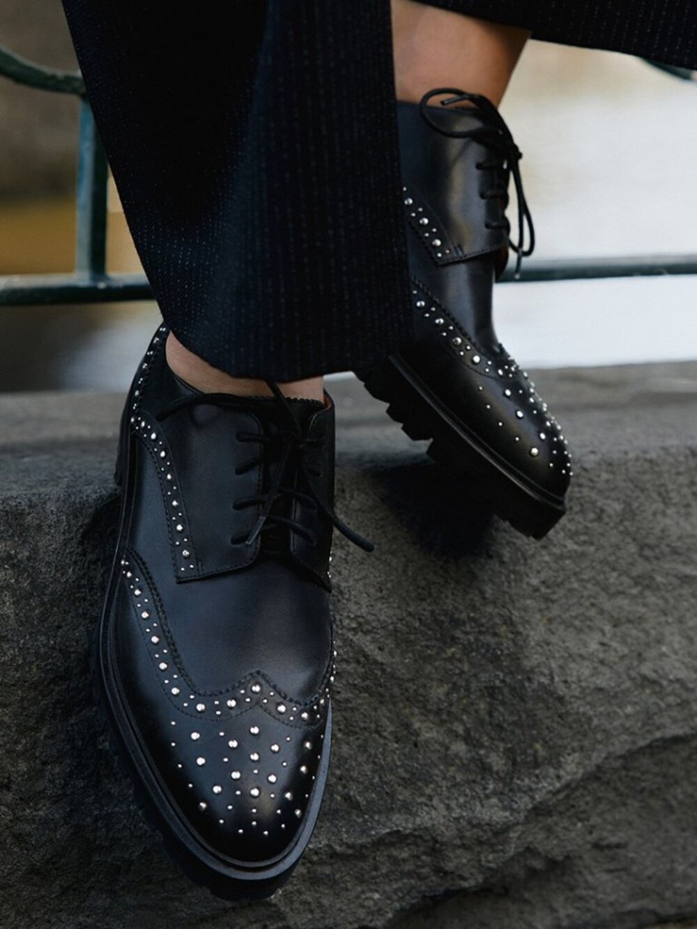 Bared Footwear Silktail 2 Studded Leather Lug Sole Oxfords W EU 36 / US 6-6.5 - Picture 2 of 14